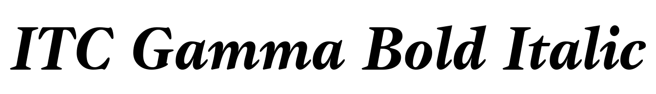 ITC Gamma Bold Italic